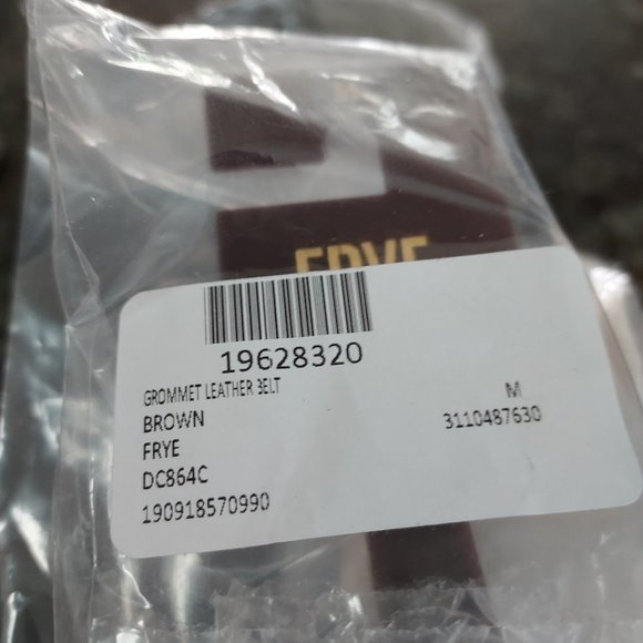 NWT Frye brown leather belt w/ grommets, S, M and L - Picture 8 of 14